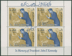 Ras Al-Khaima 1965 Präsident Kennedy Block 1 Postfrisch Mit Autogramm (C98154) - Ras Al-Khaima