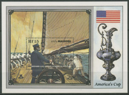 Malediven 1987 Segelregatta America's Cup Schiff Block 136 Postfrisch (C97933) - Maldivas (1965-...)