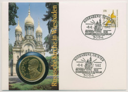 Bund 1993 Russische Kirche Wiesbaden Numisbrief Mit 1 Rubel Russland (N648) - Russia
