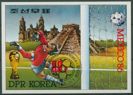 Korea (Nord) 1985 Fußball-WM Mexiko: Torwart Block 208 Gestempelt (C398028) - Corée Du Nord