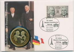 Bund 1988 Deutsch- Franz.Freundschaft Numisbrief Mit Medaille (N653) - Lettres & Documents