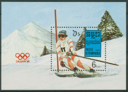 Kambodscha 1987 Olympische Winterspiele'88 Calgary Block 150 Postfrisch (C98264) - Kambodscha