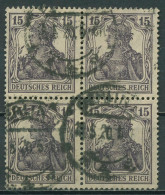 Deutsches Reich 1917 Germania 101 A 4er-Block Gestempelt - Used Stamps