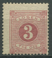 Schweden 1877 Portomarken Ziffernzeichnung Inschrift LÖSEN P 2 B Mit Falz - Postage Due