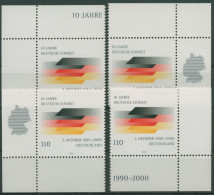 Bund 2000 10 Jahre Deutsche Einheit Flagge 2142 Alle 4 Ecken Postfrisch (E3253) - Neufs