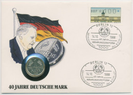 Berlin 1988 Deutsche Mark Numisbrief 1 DM Versilbert (N716) - Lettres & Documents