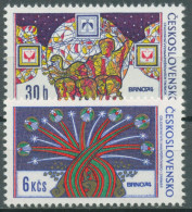 Tschechoslowakei 1974 Briefmarkenausstellung Brno Feuerwerk 2209/10 Postfrisch - Neufs