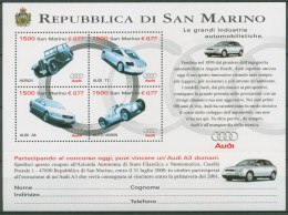 San Marino 1999 Automobile AUDI Block 26 Postfrisch (C62286) - Blocks & Sheetlets