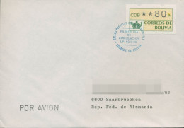 Bolivien ATM 1989 Auromatenmarke Ersttagsbrief Einzelwert ATM 1 FDC (X80450) - Bolivie