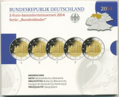Deutschland 2 Euro 2014 Niedersachsen Originalsatz Polierte Platte PP (m1720) - Germania