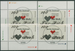 Bund 2000 Grußmarke Stickerei Mit Herz 2138 Alle 4 EckenTOP-ESST Berlin (E3252) - Oblitérés