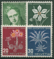 Schweiz 1946 Pro Juventute: Rodolphe Töpffer U. Alpenblumen IV 475/78 Postfrisch - Unused Stamps