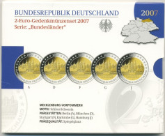 Deutschland 2 Euro 2007 Mecklenburg-Vorpommern Originalsatz PP (m1713) - Germania