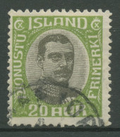 Island 1920 Dienstmarke König Christian X., D 38 Gestempelt - Usati