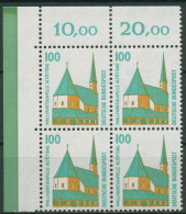 Bund 1989 Sehenswürdigkeiten SWK 1406 V 4er-Block Ecke 1 Postfrisch - Neufs