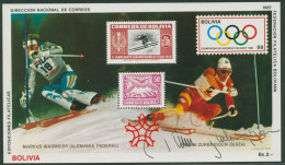 Bolivien 1987 Olymp. Spiele Calgary Block 167 Postfrisch Autogramm (C22884) - Bolivie