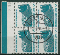 Bund 1990 Sehenswürdigkeiten SWK Rand Links 1448 U 4er-Block SR Li. Gestempelt - Used Stamps