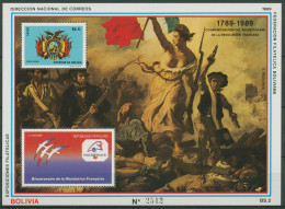Bolivien 1989 Französische Revolution Block 181 Postfrisch (C63379) - Bolivie