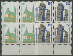 Bund 1989 Sehenswürdigkeiten SWK Mit Unterrand 1406/07 4er-Block UR Postfrisch - Unused Stamps