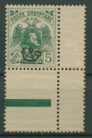 Albanien 1920 Skanderbeg & Doppeladler Mit Aufdruck 77 I Ecke Mit Falz, Gefaltet - Albanie