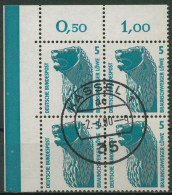 Bund 1990 Sehenswürdigkeiten SWK 1448 U 4er-Block Ecke 1 Gestempelt - Used Stamps