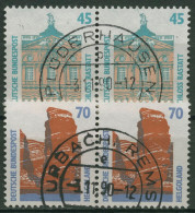 Bund 1990 Sehenswürdigkeiten SWK Waagerechtes Paar 1468/69 Mit TOP-Stempel - Used Stamps