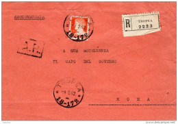 1942 LETTERA RACCOMANDATA CON ANNULLO TROPEA - Storia Postale