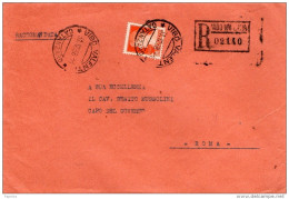 1938 LETTERA   RACCOMANDATA CON ANNULLO VIBO VALENTIA CATANZARO - Marcophilie