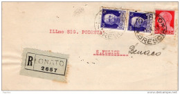 1933 LETTERA   RACCOMANDATA CON ANNULLO LONATO BRESCIA - Marcophilia