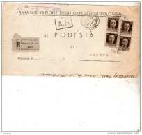 1939  LETTERA RACCOMANDATA CON ANNULLO BOLOGNA - Marcophilie