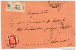 1930  LETTERA RACCOMANDATA CON ANNULLO PAOLA COSENZA - Storia Postale