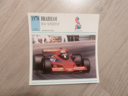 1978 - Voitures De Course - Brabham  Bt46 - Aspirateur - Moteur Alfa Romeo - Grande-Bretagne - Fiche Technique - - Other & Unclassified
