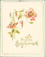 13813341 - Klatschmohn Glueckwunsch Innenseite Gedicht Glitzerauflage Klapp AK 10,8 Cm Hoch 8,5 Cm Breit Mit Kuvert Mit - Tentoonstellingen