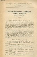 Les Récupérations Thermiques Dans L'industrie - Supplément Au Bulletin Administratif N°12 Mars 1931. - Dumoutier M.R. -  - Sciences