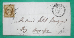 N°21 GC 2349 CAD TYPE 22 MEZEL BASSES ALPES CORRESPONDANCE LOCALE POUR RIEZ 1864 LETTRE COVER FRANCE - 1849-1876: Période Classique