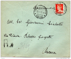 1930  LETTERA RACCOMANDATA CON ANNULLO TORRE DEI PASSERI PESCARA - Storia Postale
