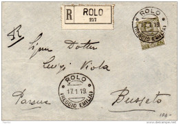 1919  LETTERA RACCOMANDATA CON ANNULLO ROLO REGGIO EMILIA - Poststempel
