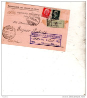 1933 CARTOLINA  RACCOMANDATA CON ANNULLO ORZINUOVI   BRESCIA - Poststempel