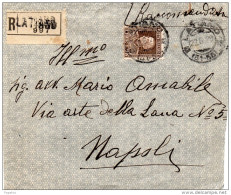 1929  LETTERA RACCOMANDATA CON ANNULLO LATIANO  BRINDISI - Marcophilia