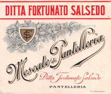 12823 "MOSCATO DI PANTELLERIA - DITTA FORTUNATO SALSEDO - PANTELLERIA " ETICH. ORIG. - Alcools & Spiritueux