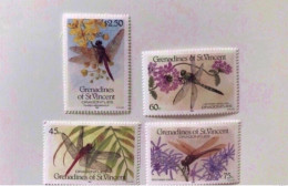 GRENADINES Of St Vincent 1986 4 V Neuf ** MNH Mi 506 A 509 Insect Bugs Insecte Libellule Dragonfly - Other & Unclassified