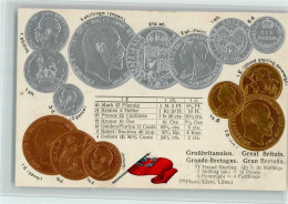 13060941 - Muenzen Auf AK Flagge - Grossbritannien - Sehr - Monnaies (représentations)