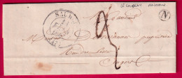 CAD TYPE 13 SAUMUR MAINE ET LOIRE BOITE RURALE N LE COUDRAY MALOUARD POUR ANGERS 1847 LETTRE - 1801-1848: Precursors XIX