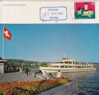 AK  "Zürich - Schiffstation Bürkliplatz"  (Schiffspost Helvetia)       1980 - Lettres & Documents