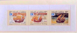 NOUVELLE CALEDONIE 1992 1 Bloc De 3 V Neuf ** YT BF 285A Poste Aerienne Découverte De L’Amerique 1492 NEW CALEDONIA - Neufs