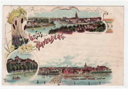 39008041 - Lithographie Gruss Aus Havelberg.  Havelberg Vom Dom Aus Gesehen, Havelberg Von Der Havel Aus Gesehen Dom Zu - Havelberg