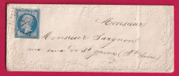 LETTRE TYPE VALENTINE LOVE LETTER N°14 PC 1818 LYON POUR ST GERVAIS HAUTE SAVOIE 30 JUILLET 1861 LETTRE - 1849-1876: Klassik