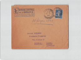 1632 02 FRANCE PARIS SERVICE CENTRAL DE LIBRAIRIE TO SASSUOLO  - PERFIN STAMP - Brieven En Documenten