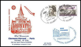 1060 Concorde Lettre Aviation Airmail Cover Luftpost France Clermont-Ferrand Paris 1983 - Concorde