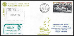 0972 Lettre Airbus Aviation Premier Vol (Airmail Cover First Flight Luftpost) Paris Londres 23/5/1974  - Avions